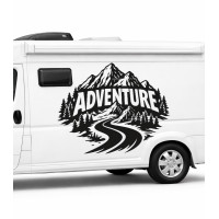 Abenteuer-Aufkleber „Bergstraße“ für Campervans – Offroad-Fahrzeugaufkleber für Campervans