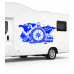Compass with Text Option – World Motorhome Sticker