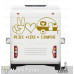 Peace Love Camping Wohnwagenaufkleber. Aufkleber für ziehbare Wohnwagen