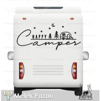 „Happy Camper“-Anhängeraufkleber