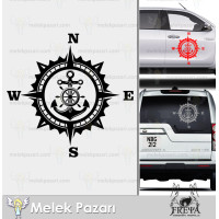 Anchor Compass Off-Road Caravan Sticker. Anchor Decal