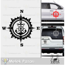 Anchor Compass Off-Road Caravan Sticker. Anchor Decal Anchor Compass Off-Road Caravan Sticker. Anchor Decal