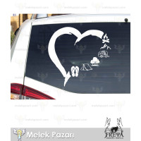 Heart-shaped campervan sticker. Campervan sticker