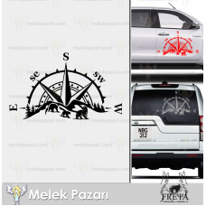 Manzara Compass Car Sticker, Compass Campervan Sticker. Bear Pack Compass Campervan Decal Manzara Compass Car Sticker, Compass Campervan Sticker. Bear Pack Compass Campervan Decal
