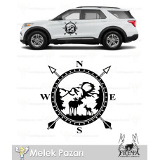 Deer Compass Car Sticker, Compass Campervan Sticker. Compass Deer Campervan Decal Deer Compass Car Sticker, Compass Campervan Sticker. Compass Deer Campervan Decal