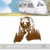 Adesivo Orso Foresta Paesaggio Campeggio Caravan, adesivo fuoristrada