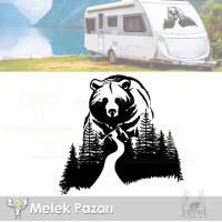 Bear Forest Landscape Camping Caravan Sticker, Off-Road Sticker
