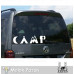 Autocollant de caravane « Camp Nature ». Autocollant de caravane avec lune, montagne, tente et hache