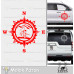 Snowboard Compass Caravan Sticker. Ski Compass Off-Road Caravan Sticker
