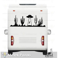 Alien Abduction Caravan Sticker. Off-Road Sticker