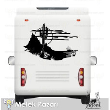 Cactus Landscape Caravan Sticker Cactus Landscape Caravan Sticker