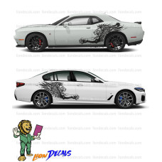 Autocollant de voiture Lion. Autocollant Lion pour garde-boue arrière de voiture Autocollant de voiture Lion. Autocollant Lion pour garde-boue arrière de voiture