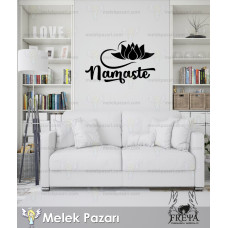 Pegatina de pared de flor de loto Namaste para yoga y fitness