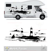 Lighthouse View, Seascape Camping Caravan Sticker