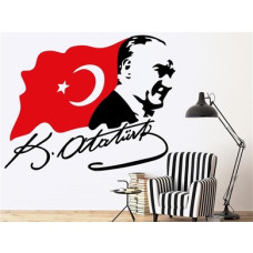 Atatürk and the Turkish Flag Wall Sticker