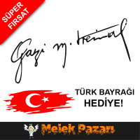 Car Sticker Featuring the Signature of Gazi Mustafa Kemal Atatürk
