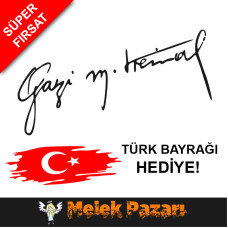Car Sticker Featuring the Signature of Gazi Mustafa Kemal Atatürk