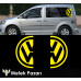 Adesivo per finestrino laterale con mezzo logo Volkswagen Adesivo per finestrino laterale con mezzo logo Volkswagen