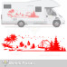 Ours en camping, camping sous tente, autocollant pour caravane de camping