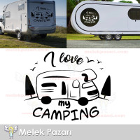 J'aime le camping, camping, autocollant de caravane J'aime le camping, camping, autocollant de caravane