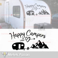 Happy Campers, Happy Campiers, Camping Sticker, Caravan Sticker