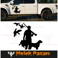 The Duck Hunter and His Dog Car Sticker The Duck Hunter and His Dog Car Sticker
