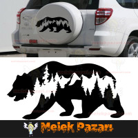 Bär, Wald, Natur, Landschaft, Offroad-Auto-Aufkleber Bär, Wald, Natur, Landschaft, Offroad-Auto-Aufkleber