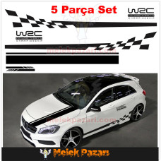 W2C FIA World Rally Race Stripes Complete Set of Car Stickers