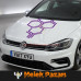 Car Sticker: Front Bonnet with Honeycomb Design