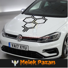 Car Sticker: Front Bonnet with Honeycomb Design