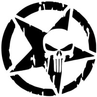 2 Pieces - Army Star Skull Car Sticker 2 Pieces - Army Star Skull Car Sticker