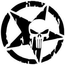 2 Pieces - Army Star Skull Car Sticker 2 Pieces - Army Star Skull Car Sticker