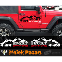 Adesivo per auto sportiva fuoristrada 4x4. Set destro e sinistro