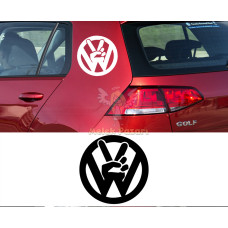 Volkswagen Peace Symbol Car Sticker
