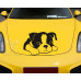 Pegatina de coche de perro inocente