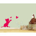 Autocollant mural chats et papillons Autocollant mural chats et papillons