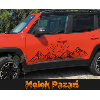 Sunset and Mountain Range Off-Road Car Sticker