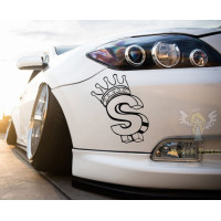 Pegatina de coche con signo de dólar del rey Pegatina de coche con signo de dólar del rey