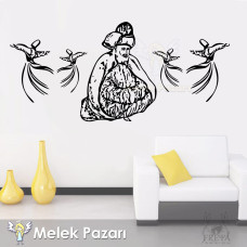 Mevlana and the Whirling Dervishes Religious Wall Sticker Mevlana and the Whirling Dervishes Religious Wall Sticker