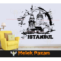 Istanbul, Galata-Turm und Jungfrauenturm – Wandaufkleber