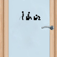Humorous 2 Toilet Door Sticker