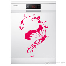 Floral Butterfly White Goods Sticker