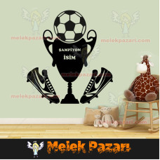Customisable Name, Football Championship Cup Wall Sticker Customisable Name, Football Championship Cup Wall Sticker