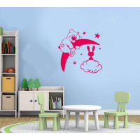 Autocollant mural pour chambre d’enfant Ours et Lapin Autocollant mural pour chambre d’enfant Ours et Lapin