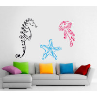 Seahorse, Sea Anemone and Starfish Wall Stickers