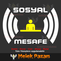 Pegatina recordatoria de distanciamiento social