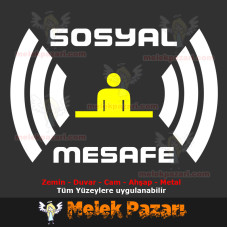 Sticker rappelant la distanciation sociale