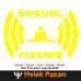 Sticker rappelant la distanciation sociale