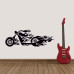 Wandaufkleber „Flaming Chopper“-Motorrad