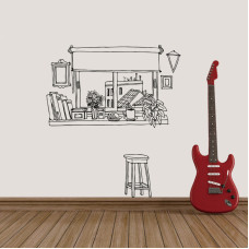 Coffee and View Window Wall Sticker